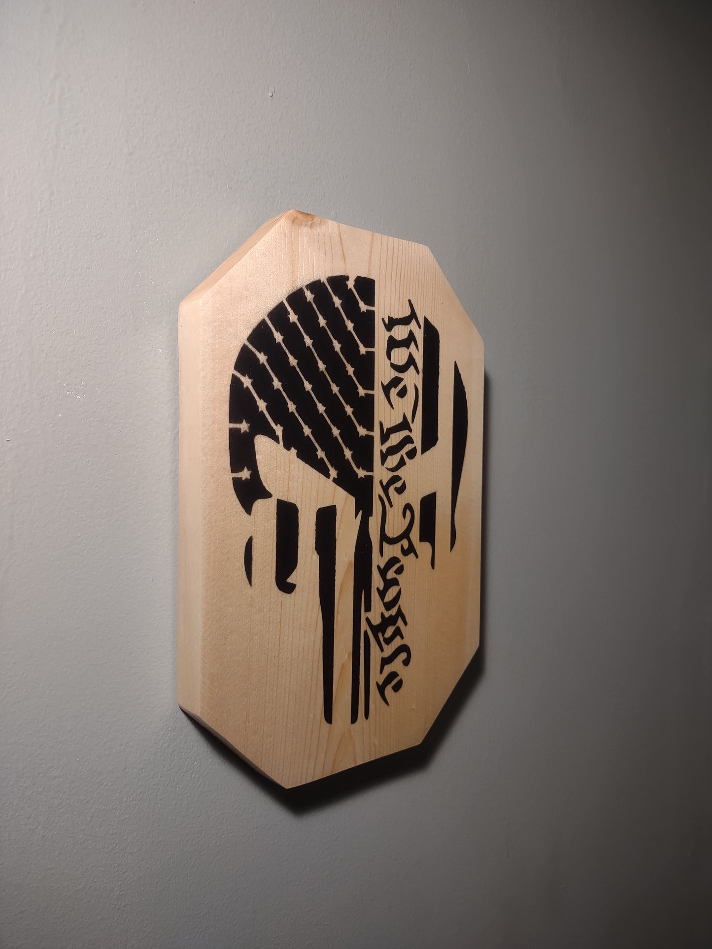 Patriotic Wall Decor Plaque, We The People Skull
