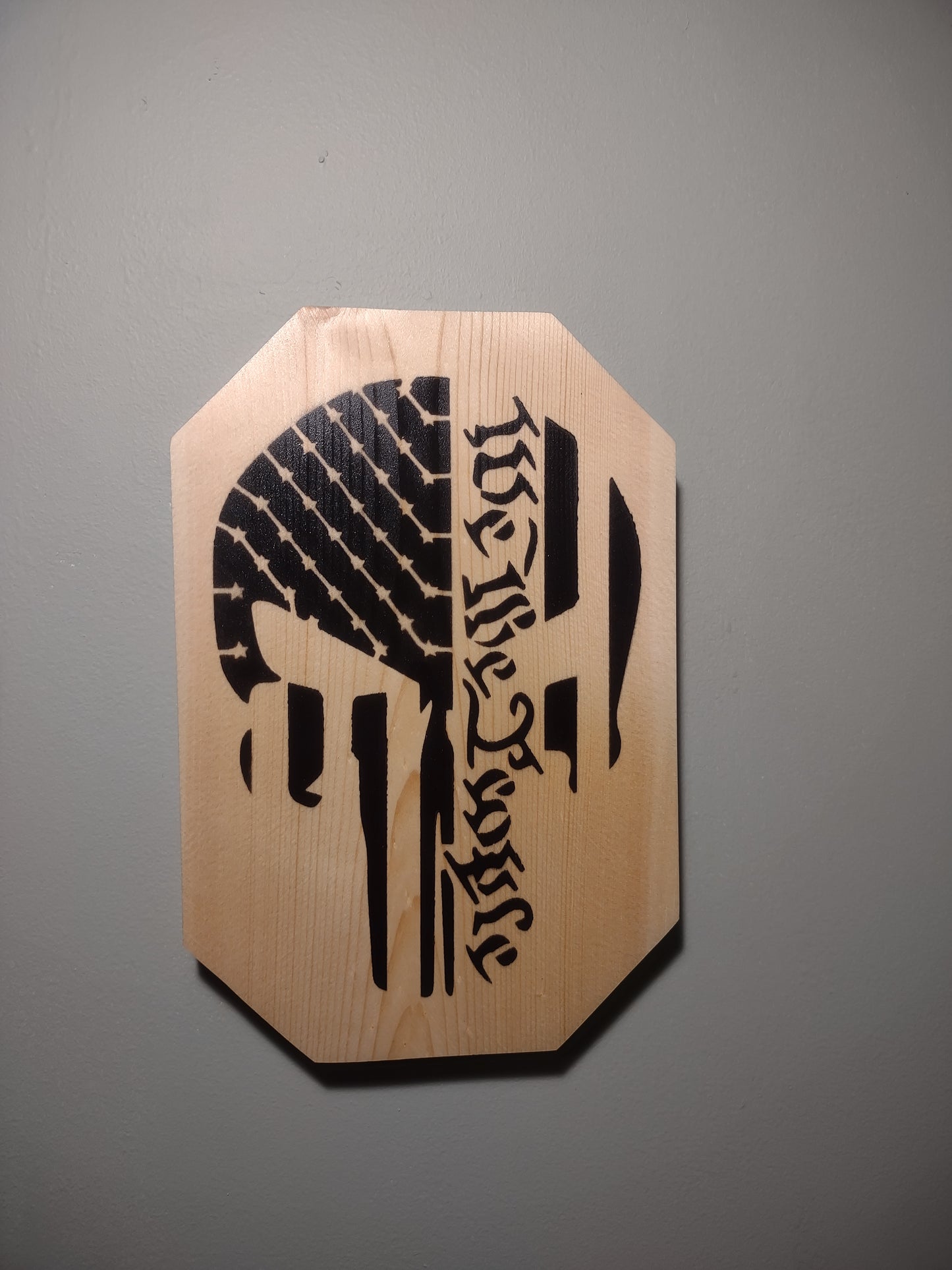 Patriotic Wall Decor Plaque, We The People Skull