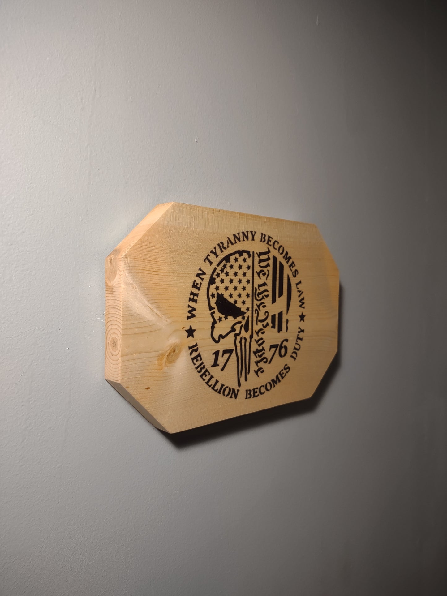 When Tyranny Becomes Law, Rebellion Becomes Duty Patriotic Wall Decor Plaque