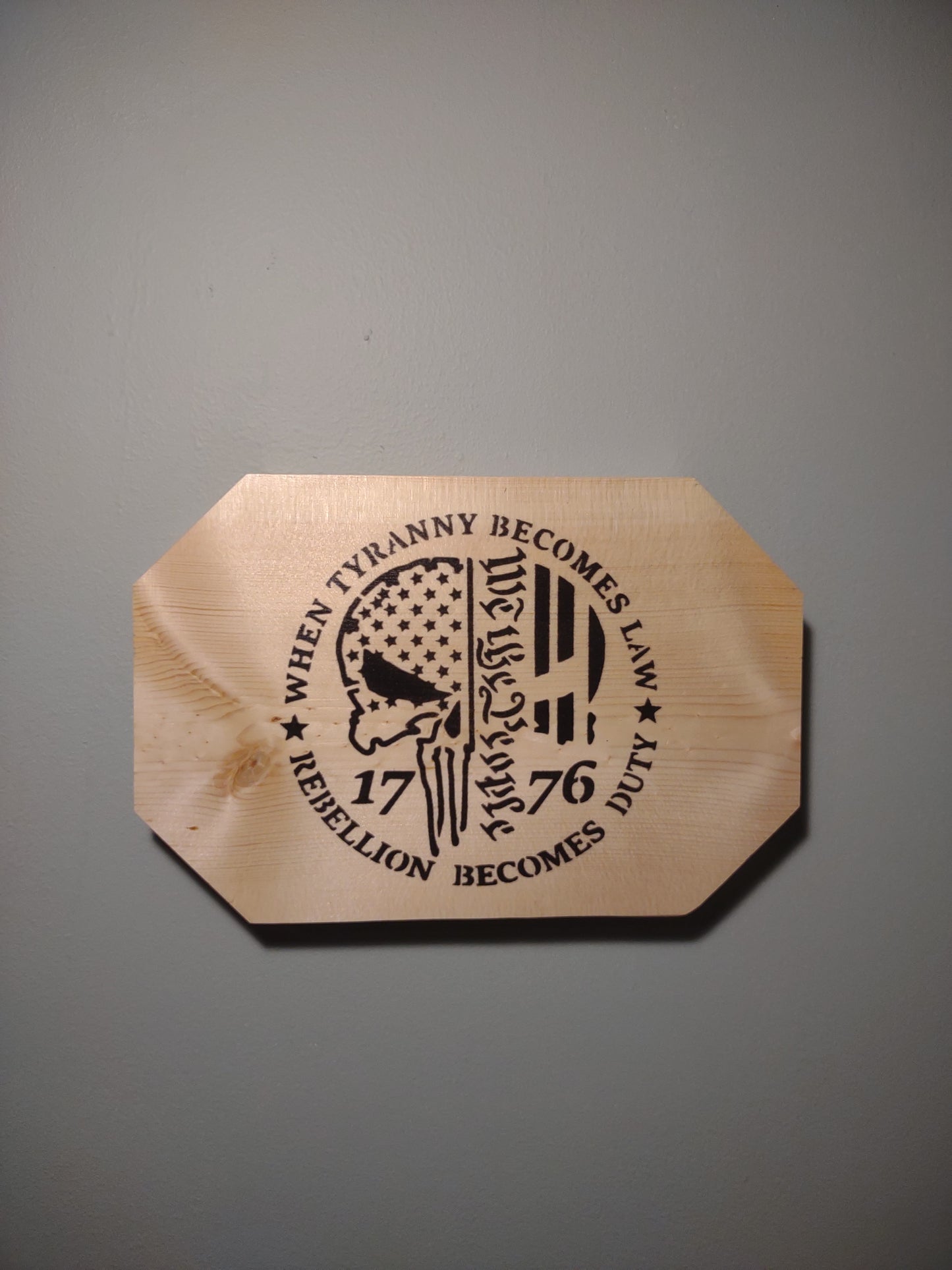 When Tyranny Becomes Law, Rebellion Becomes Duty Patriotic Wall Decor Plaque