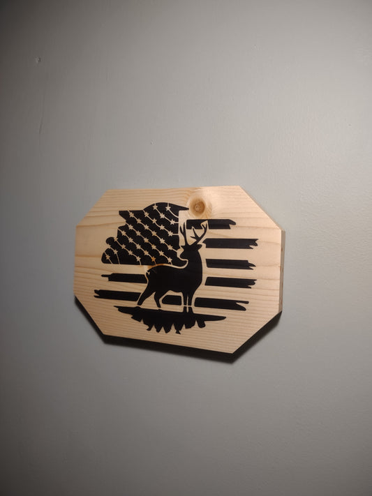 Patriotic Wall Decor Plaque, Young Buck