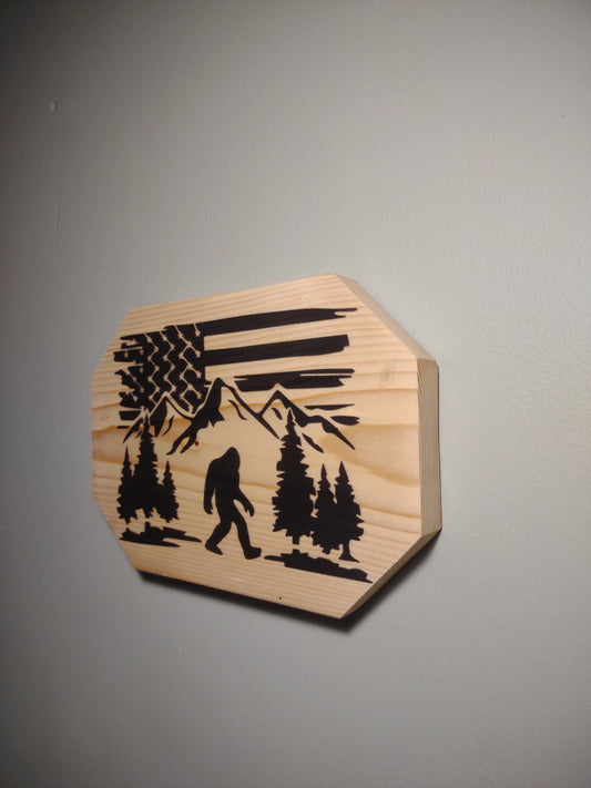 Patriotic Wall Decor Plaque, Bigfoot