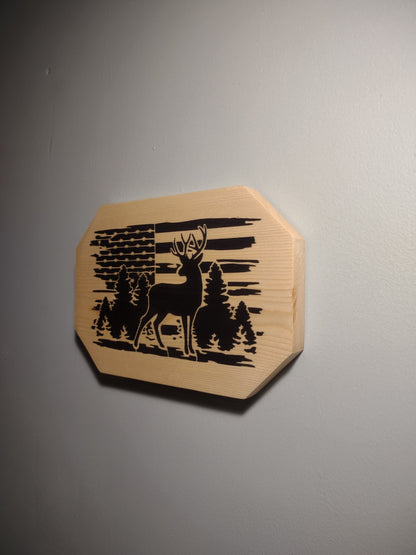Patriotic Wall Decor, Broadside Buck Plaque
