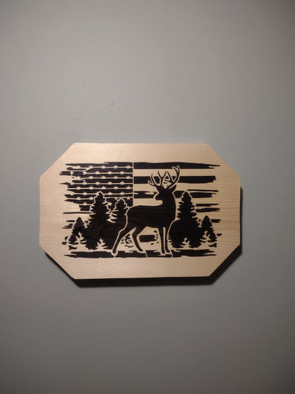 Patriotic Wall Decor, Broadside Buck Plaque