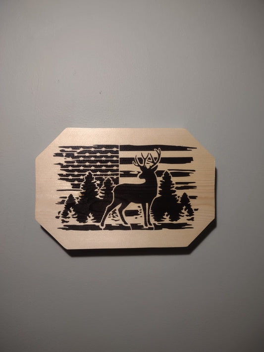 Patriotic Wall Decor, Broadside Buck Plaque
