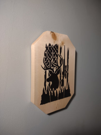 Patriotic Wall Decor Plaque, Buck & Rifle