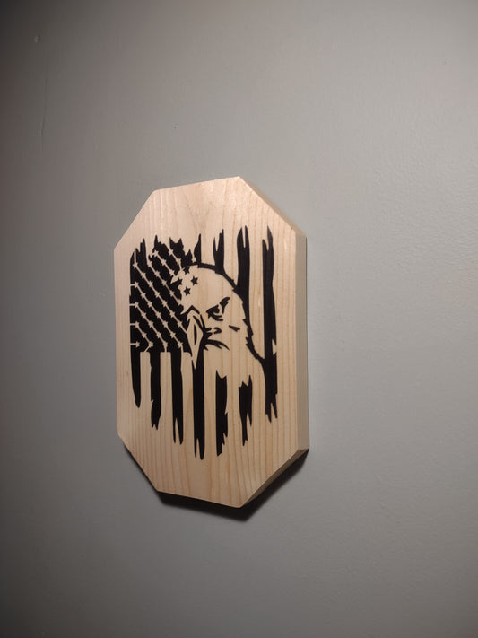 Patriotic Wall Decor Plaque, Bald Eagle