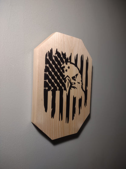 Patriotic Wall Decor Plaque, Bald Eagle