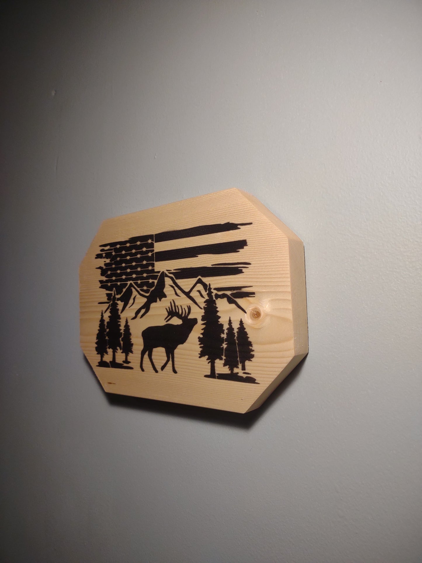 Patriotic Wall Decor Plaque, Elk