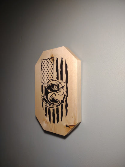 Patriotic Wall Decor Plaque, Fish