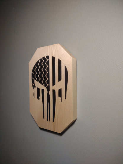 Patriotic Skull Wall Decor Plaque