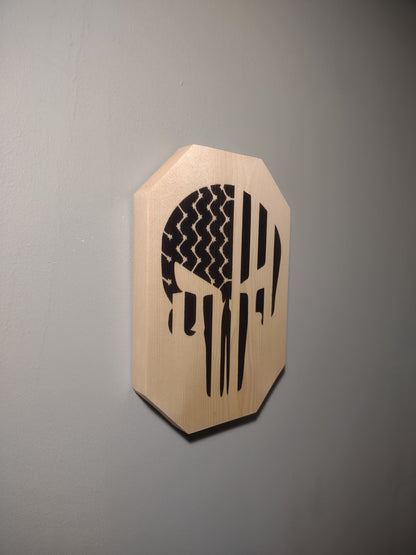 Patriotic Skull Wall Decor Plaque