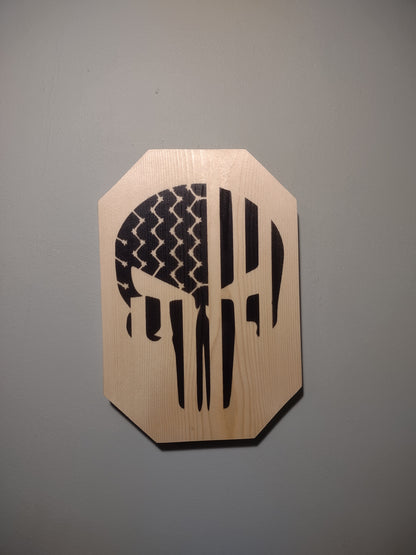 Patriotic Skull Wall Decor Plaque