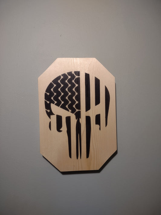 Patriotic Skull Wall Decor Plaque
