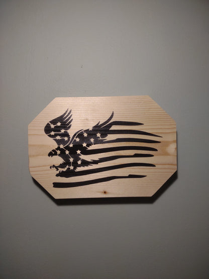 Patriotic Wall Decor Plaque, Soaring Eagle